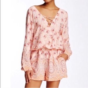 Sanctuary Peach Floral Romper